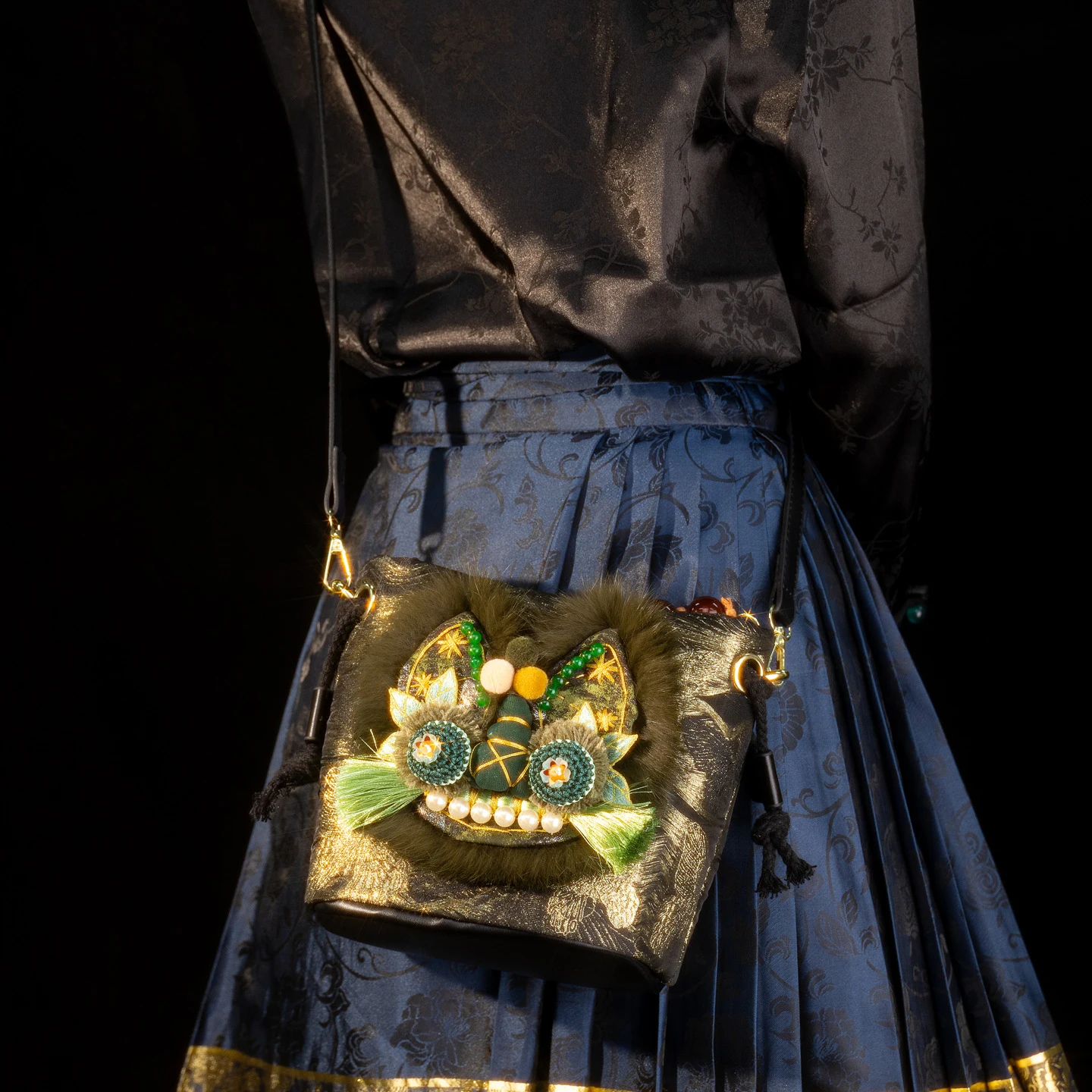 Embroidery Bag - Bolsa transversal feminina de estilo étnico,