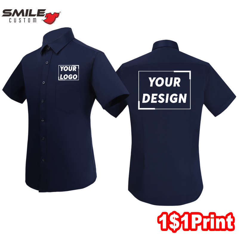 Camisa Masculina de Manga Curt - Embroidery Design Logo avaliação e preço