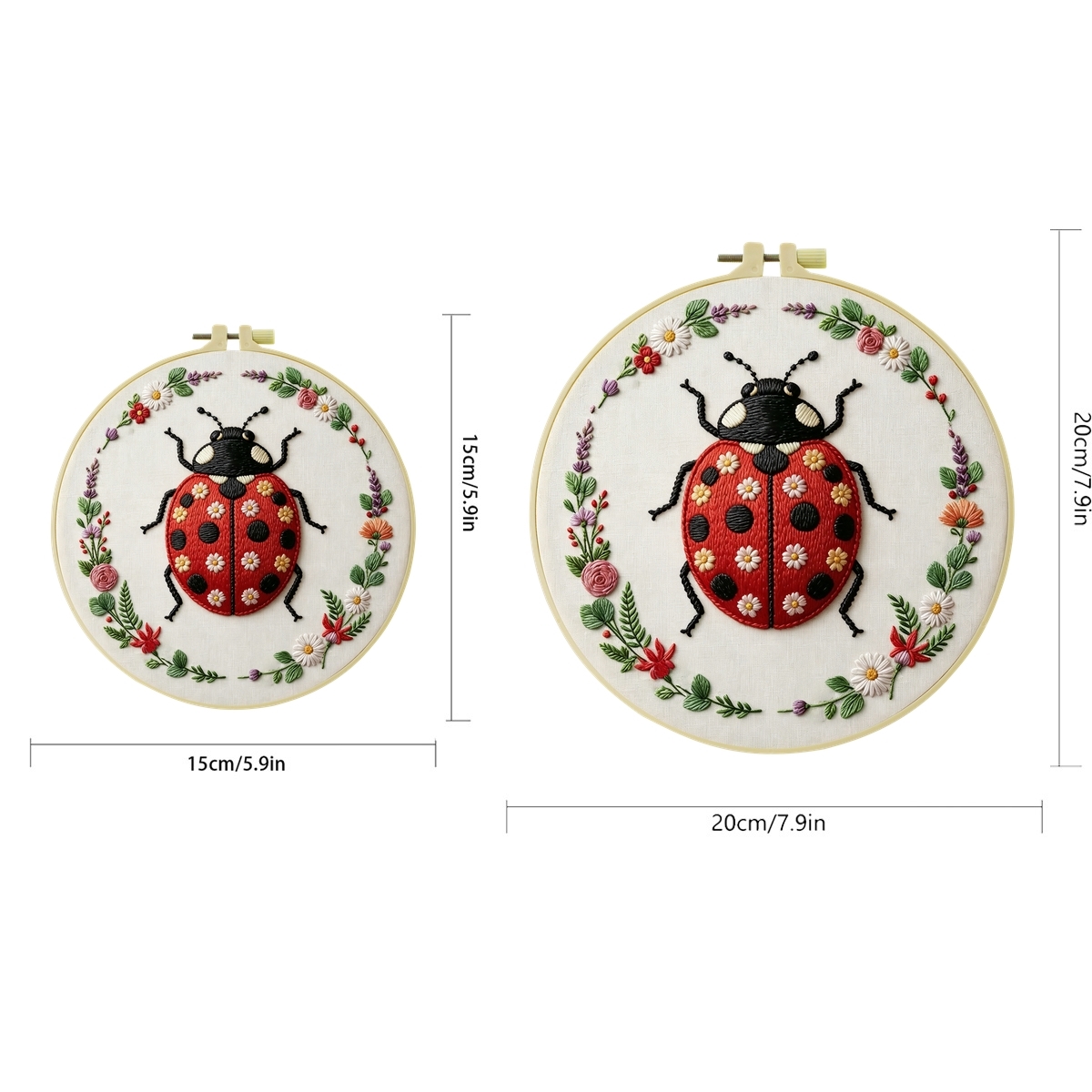 1 conjunto de kit de bordado D - Embroidery Lady Bug avaliação e preço