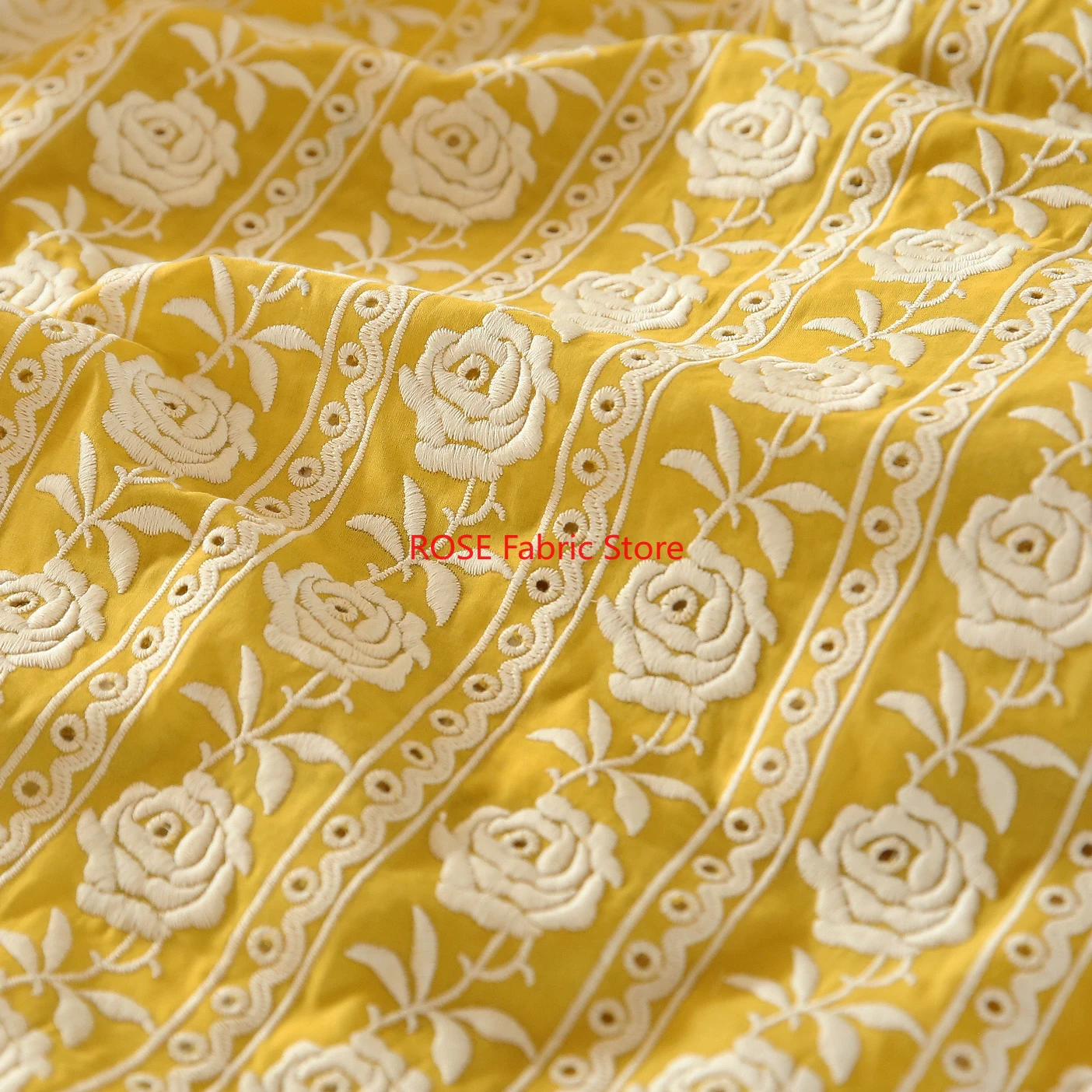 Francês algodão amarelo rosa p - Embroidery Yellow Dress avaliação e preço